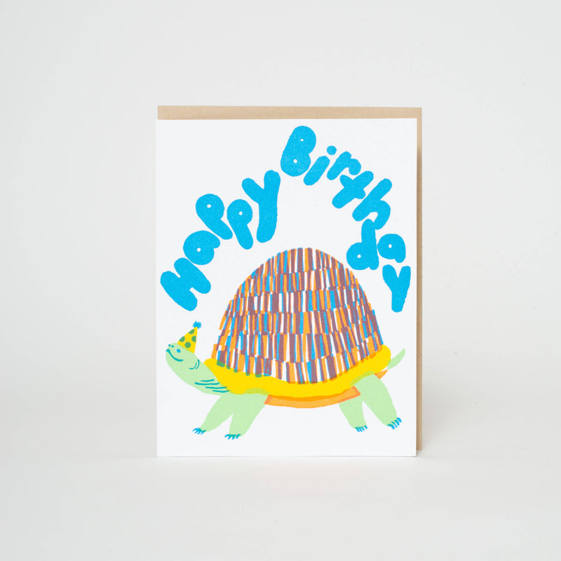 Turtle Birthday Letterpress Greeting Card by Egg Press