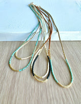 Gold & Color Seed Bead Necklace