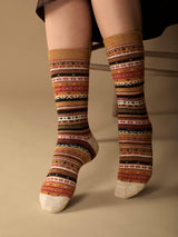 Fair Isle  - Alpaca Crew Socks