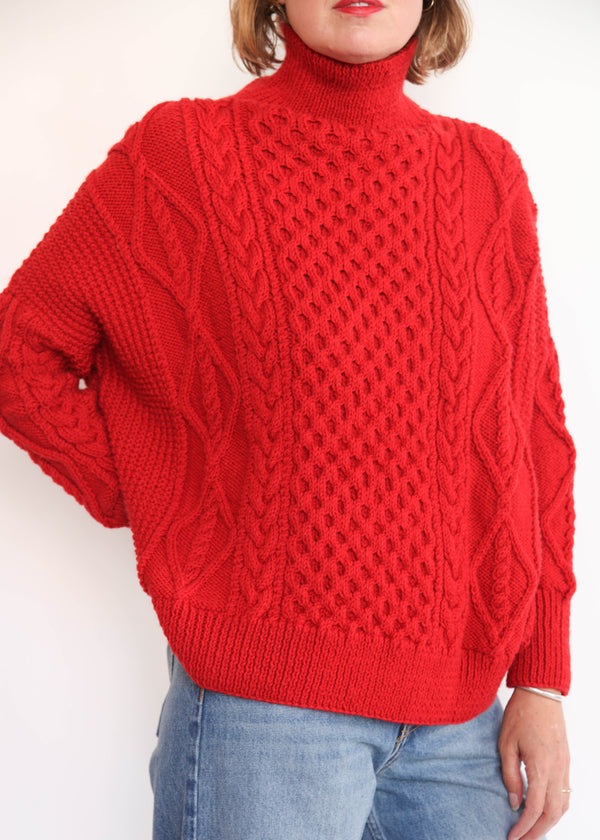 Fisherman Pullover - Red