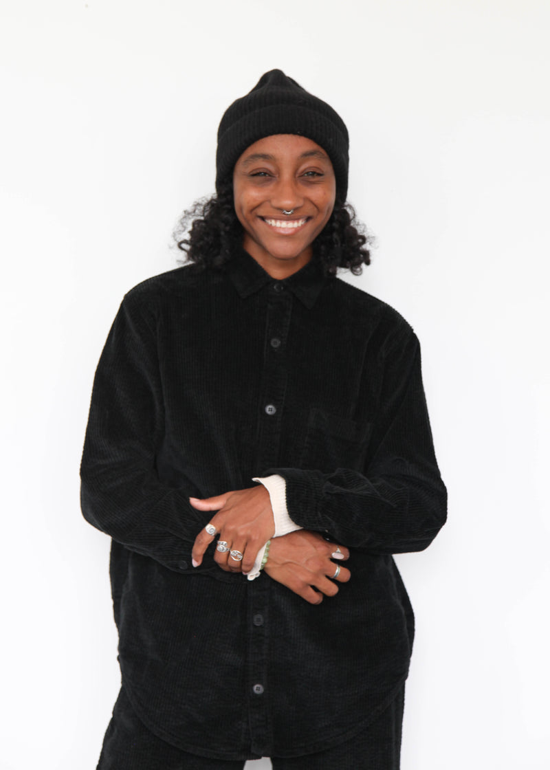 Joss Wide Wale Corduroy Shirt - Black