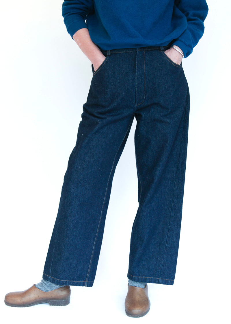 Denim Straight Pants - Indigo