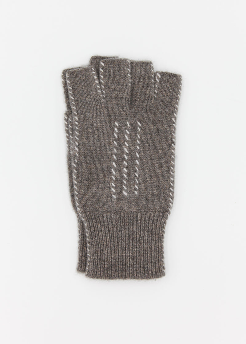 Cashmere Fingerless Stitch Gloves