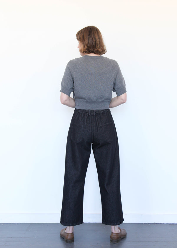 Denim Straight Pants Black