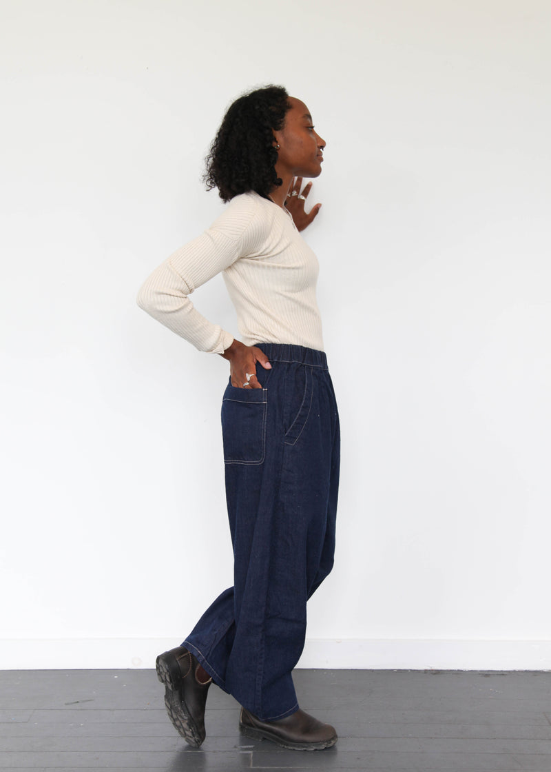 Barrel Pant - Dark Indigo