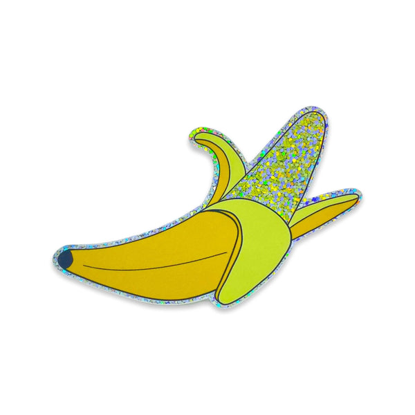 Glitter Peeled Banana Sticker