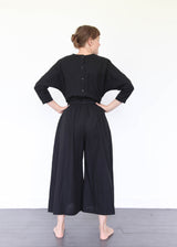 Wide Culotte Jumpsuit - Black