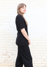 Felt Cape Crewneck - Black