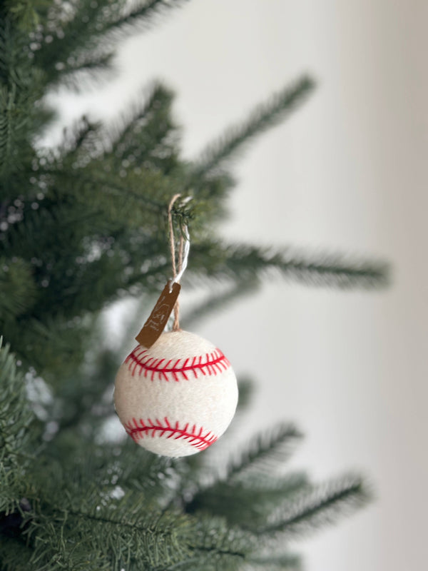 Wool Felt Baseball Ornament