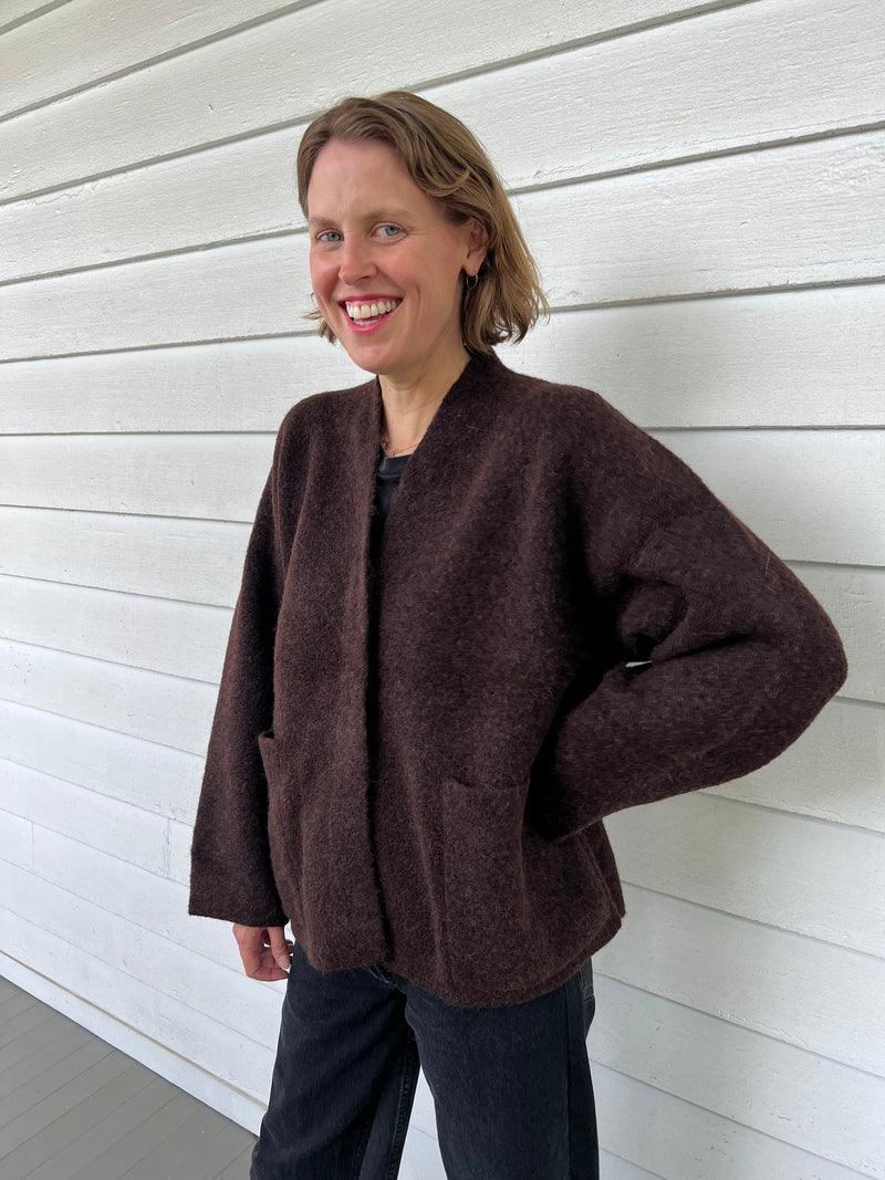 Double Face Cardigan - Merlot