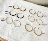 Tiny Muted Gold Bar Hoop Earrings