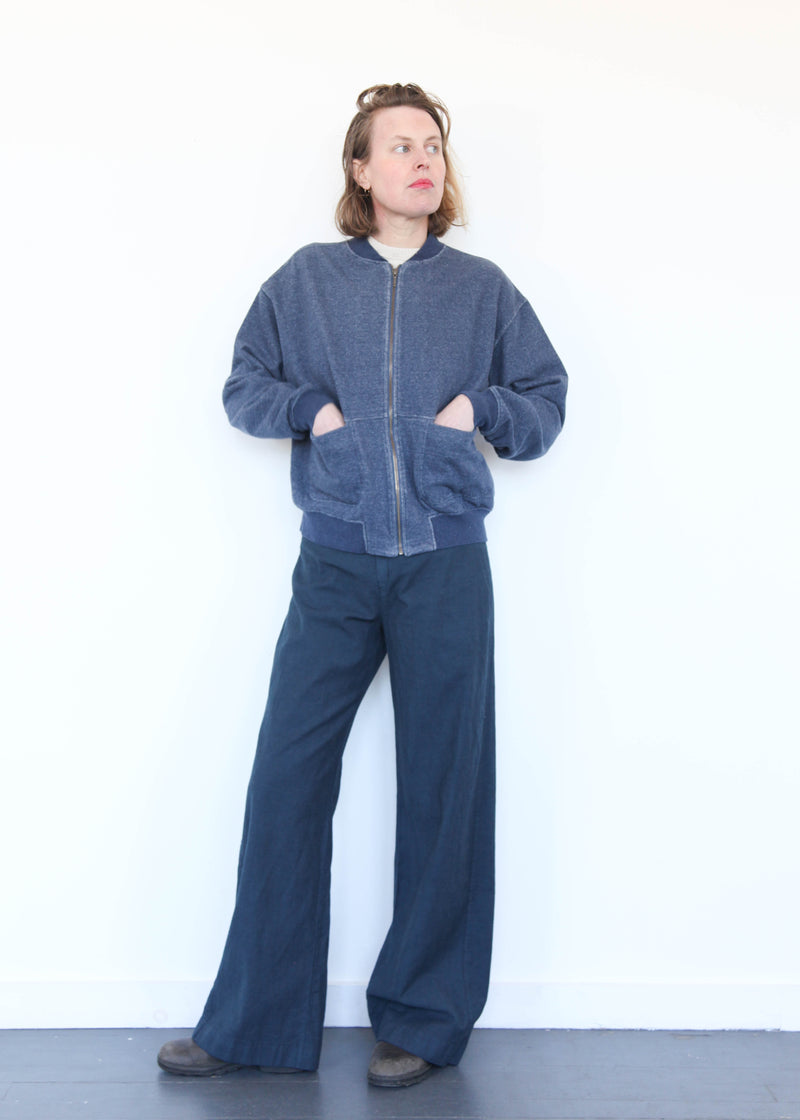 French Terry Denim Blouson - Navy