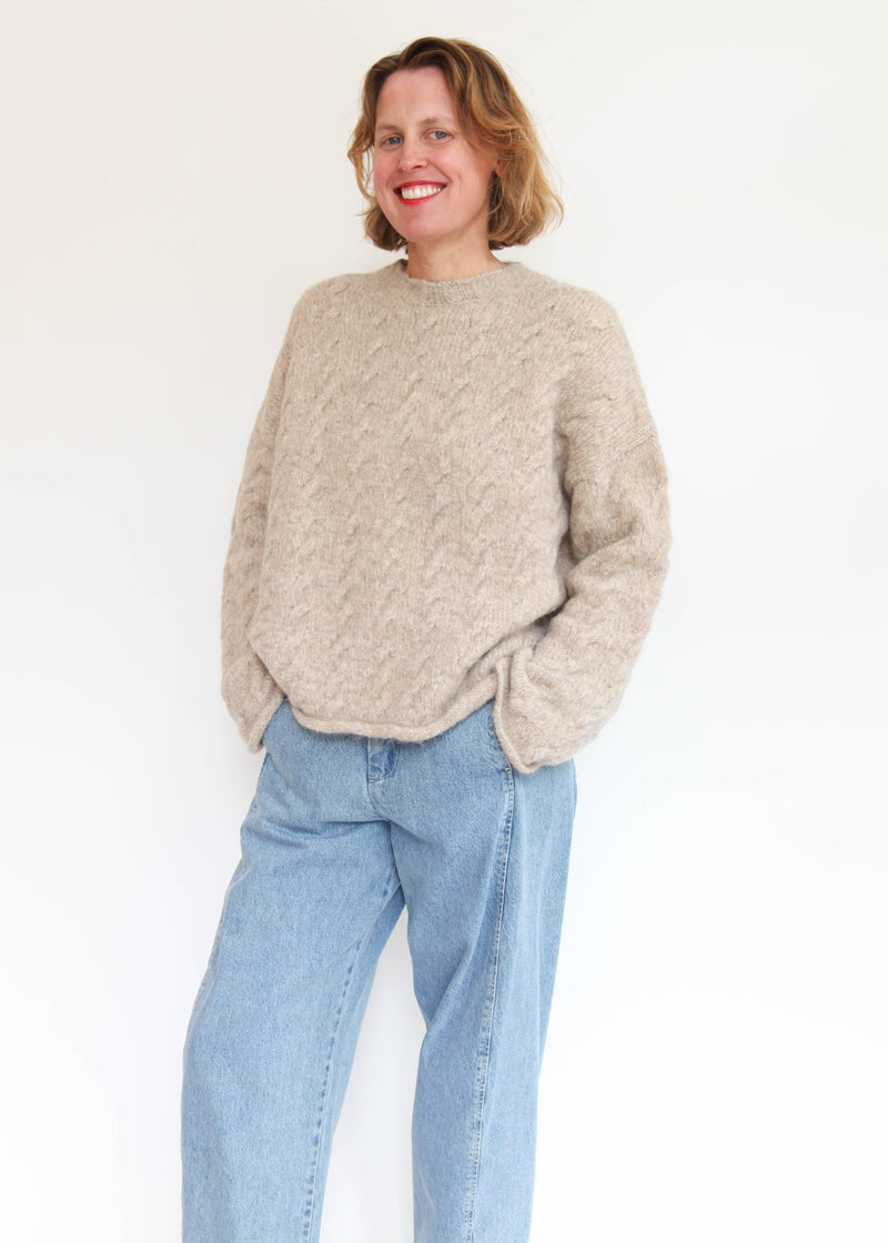 Cable Crewneck - Husk