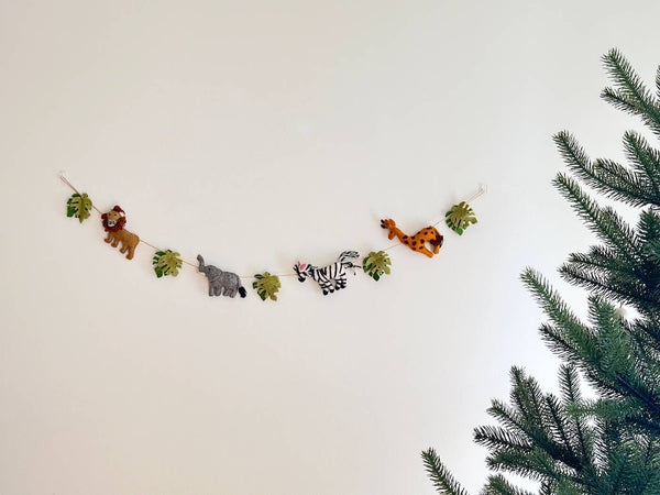 Felt Safari Animal Garland