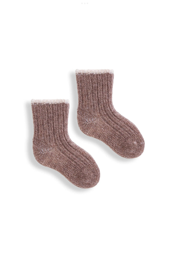 Baby Tipped Rib Wool Cashmere Socks