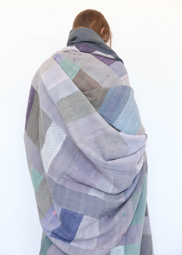 Coins Quilt - Grey/Lavender