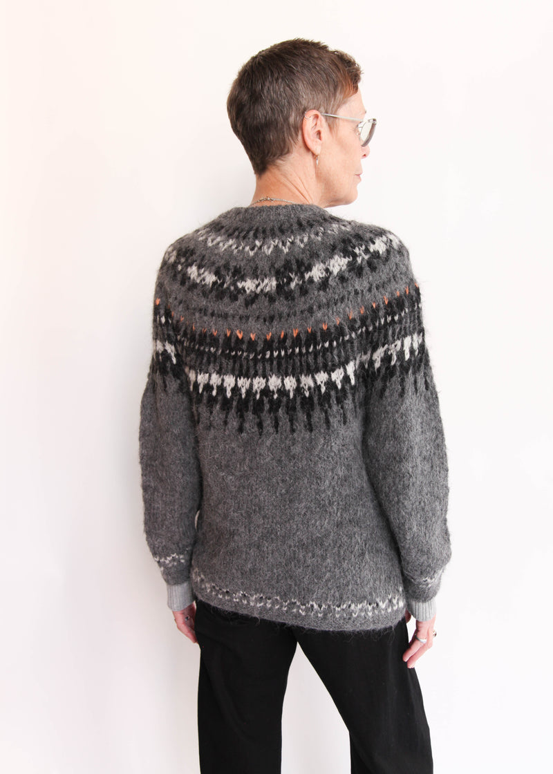 Hand Knit Pullover Alpaca - Gray