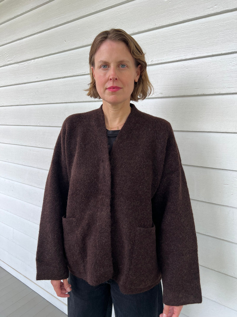 Double Face Cardigan - Merlot