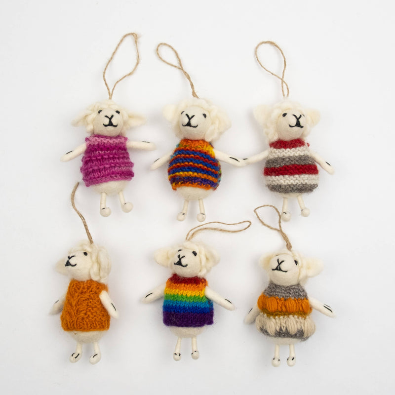 Ornament - Sheep with Knit Sweater - NEW!