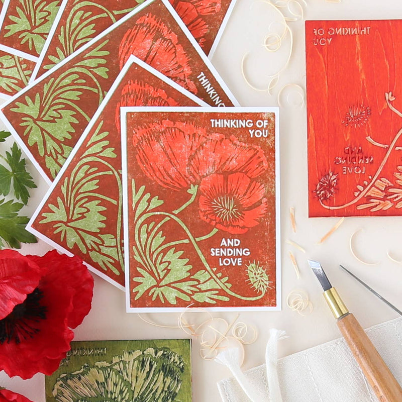 Thinking of You (Red Poppies) Friendship Card