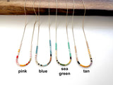 Thin Beaded Necklace - Color Mix Collection