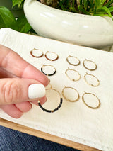 Tiny Muted Gold Bar Hoop Earrings