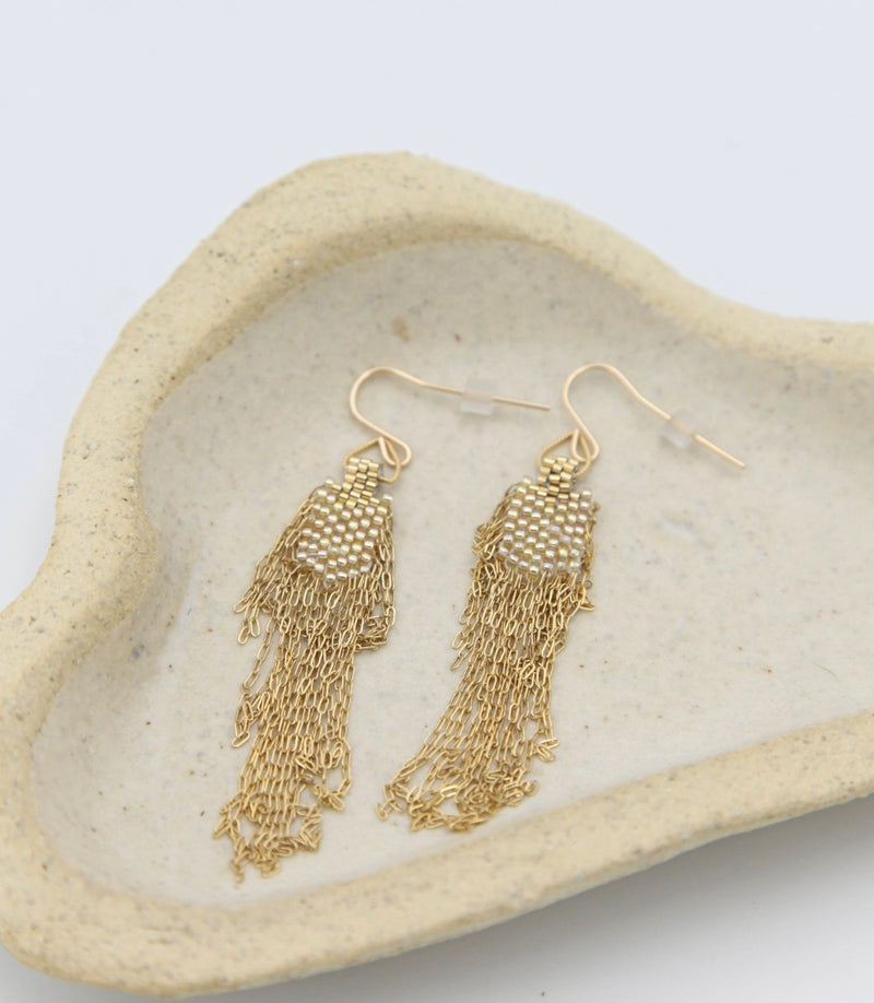 Phoenix Earrings - Gold Fringe