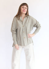 Dobby Check Oversized Shirt - Beige