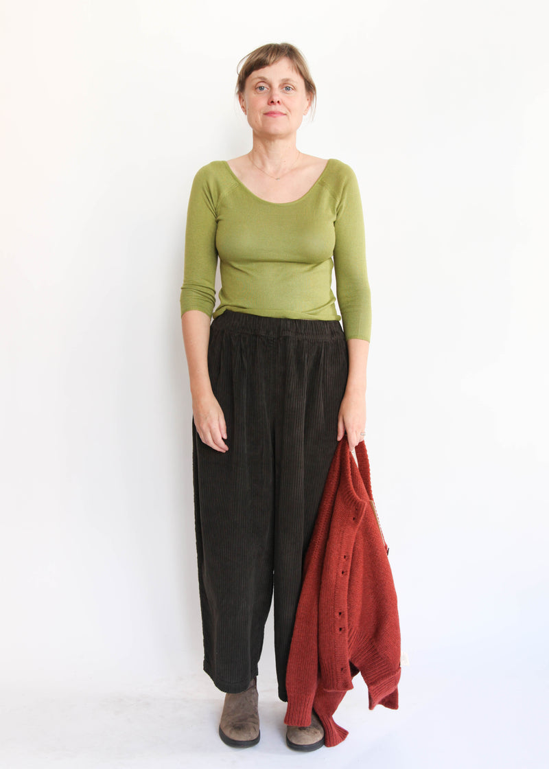 Wide Corduroy Pants - Forest