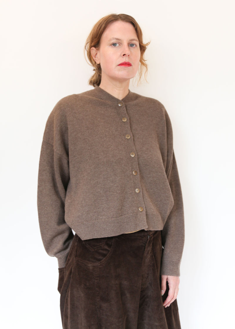 Merino Wool Cardigan - Taupe