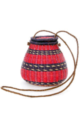 Ghanaian Rambling Rose Lidded Basket Purse in Assorted Colors