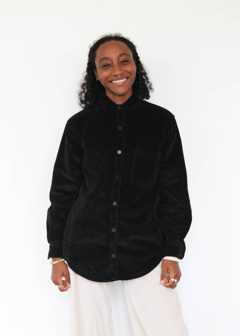 Joss Wide Wale Corduroy Shirt - Black