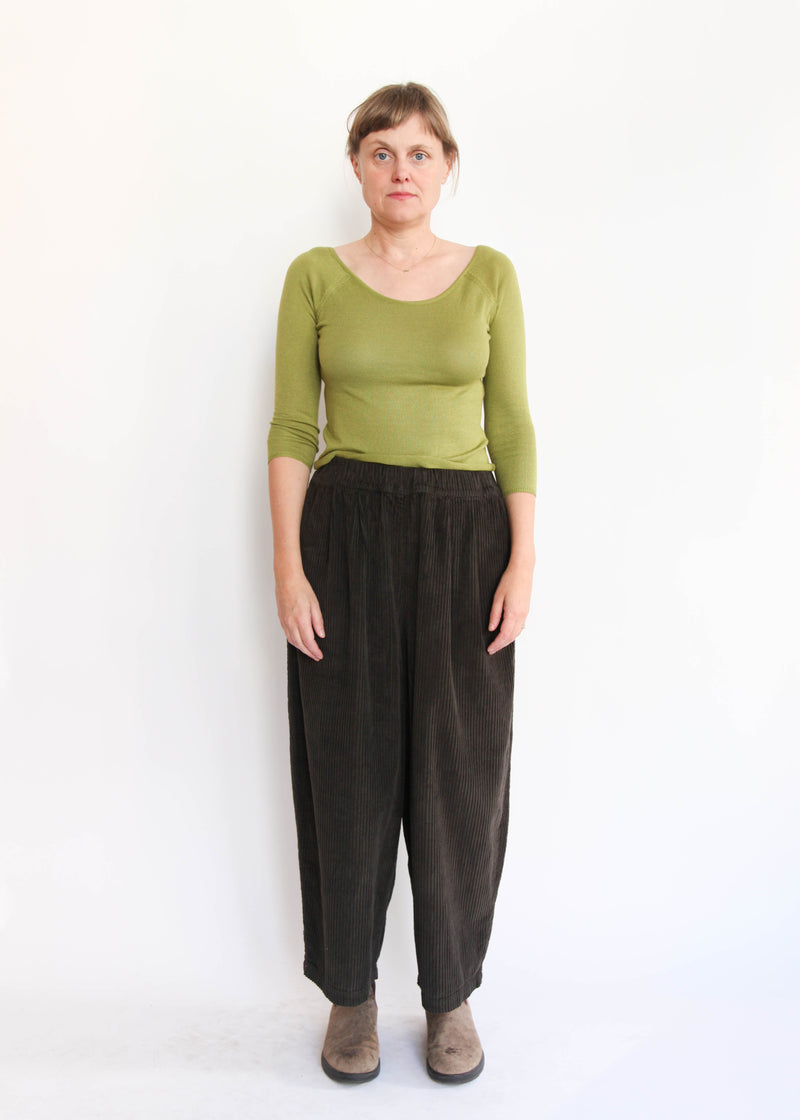 Wide Corduroy Pants - Forest