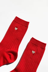 Embroidered Her Socks - Mercerized Combed Cotton Rib