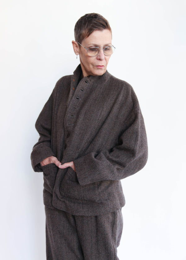 Herringbone Jacket - Brown