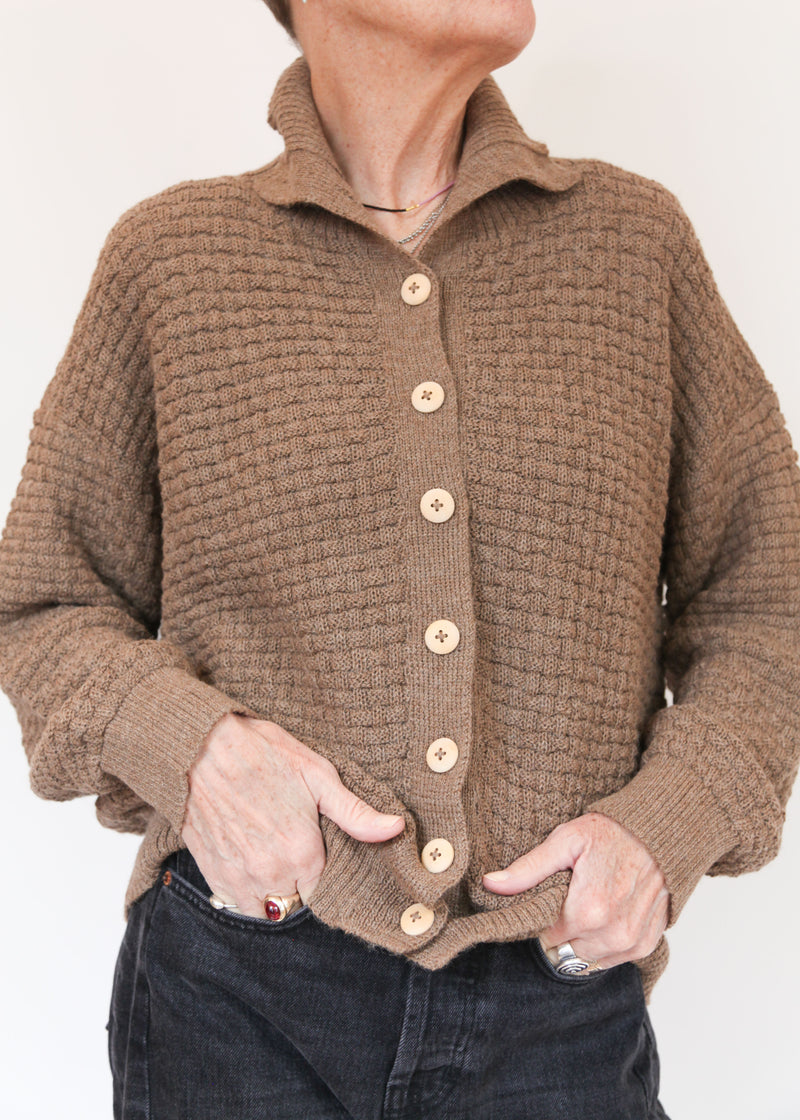 Lattice Cardigan - Camel