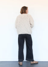 Handknit Interlace Pullover - Alabaster OS