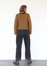 Cropped Rib Pullover - Golden