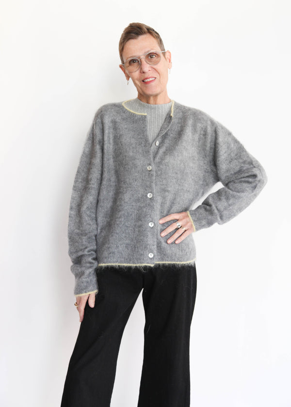 Cardigan - Gray/Yellow