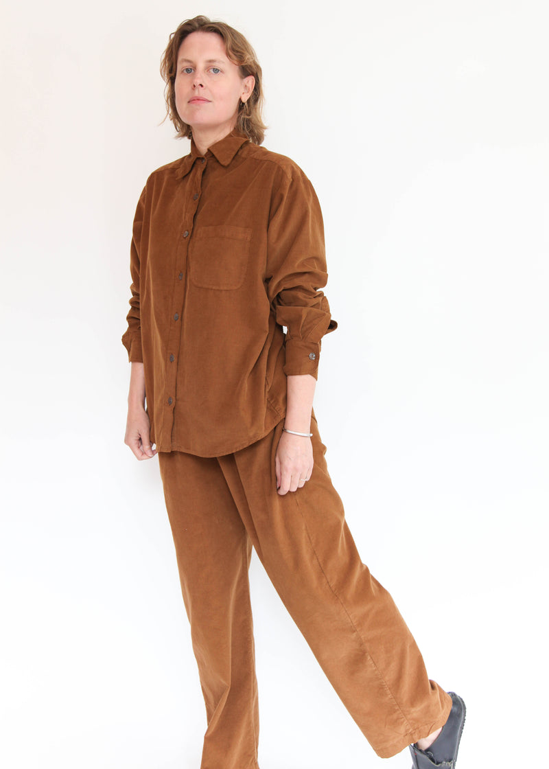 Pleated Pant - Pinecone