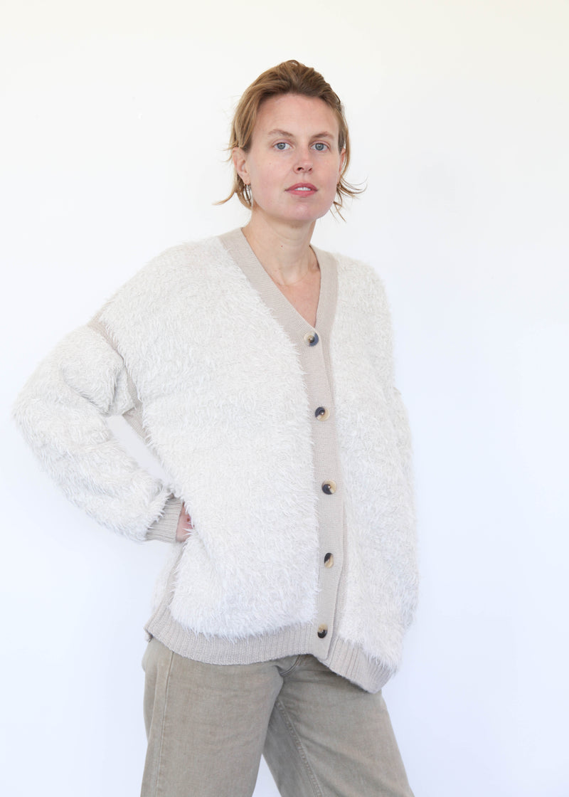 Sherpa Cardigan - Raw White/Antique – Abigail Rose & Lily Too