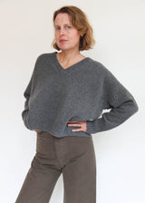 Aura V-Neck Sweater - Grey