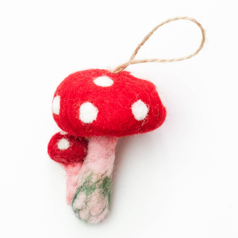 Ornament - Felt Mushrooms - 6 Assorted Pieces