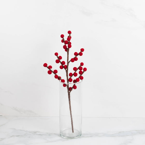 Green, Red & White Berry Stems