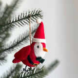 Felt Santa Bird Ornament