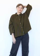 Big Shirt Small Check - Black/Olive