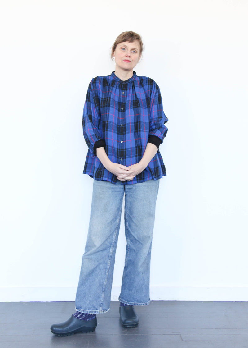 Linen Tartan Shirt - Blue