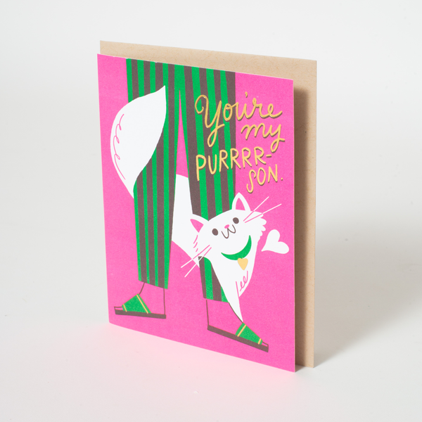 You’re My Purrrr-son Letterpress Greeting Card by Hello!Lucky