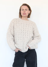 Handknit Interlace Pullover - Alabaster OS