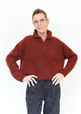 Baby Alpaca Polo Sweater - Terracotta